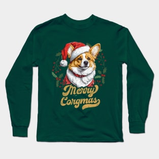 Merry Corgmas Christmas Corgi Santa Long Sleeve T-Shirt